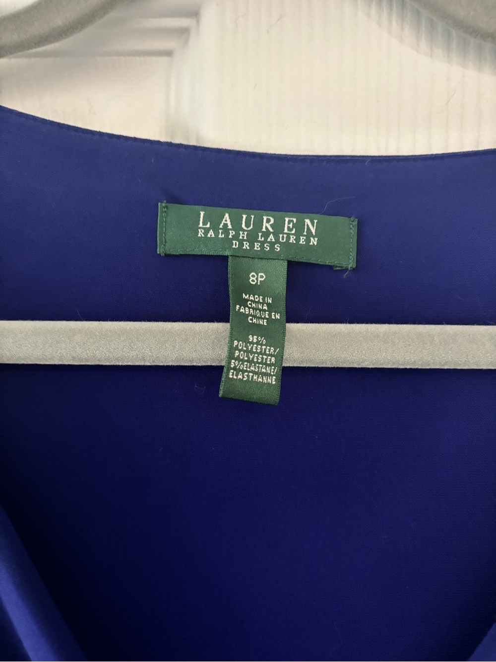 Ralph Lauren Sleeveless V-Neck Royal Blue Draped Midi Dress - Picture 2 of 3